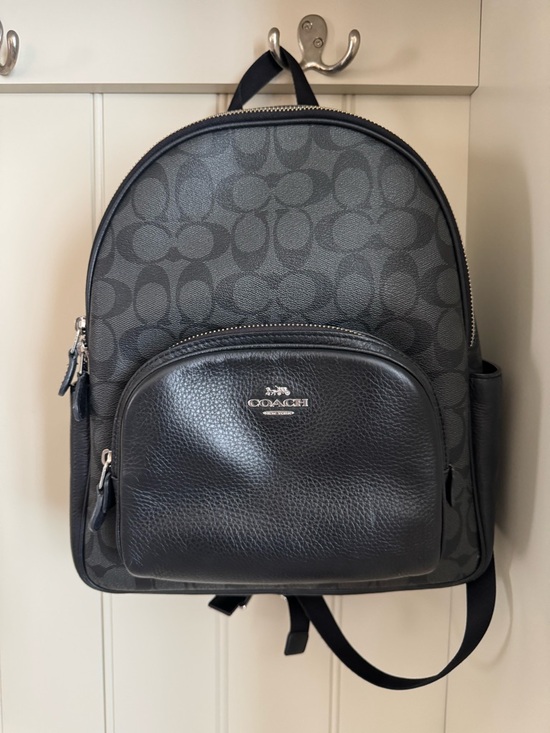 coach black backpack signature Charter in Jacquard Crafted of Signature canvas and smooth leather this backpack features inside zip cell phone and multifunction pockets an interior tech sleeve and outside zip and flap pockets for ample storage Coach Outlet Sprint Backpack In